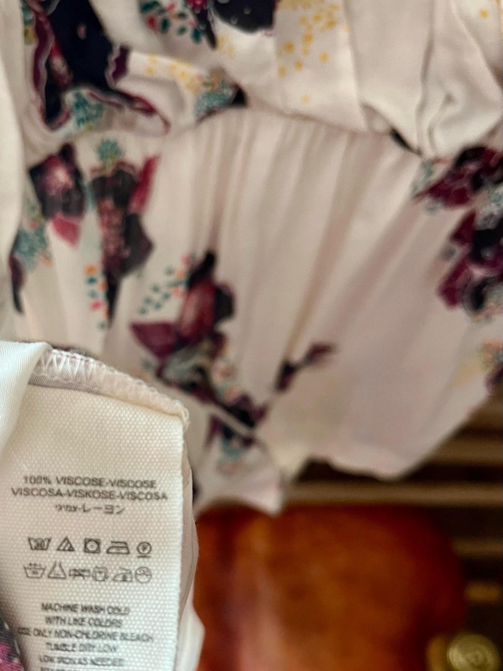 Free People Surplice Tunic/Dress in Cream With Multi-Color Floral Design - Picture 7 of 7